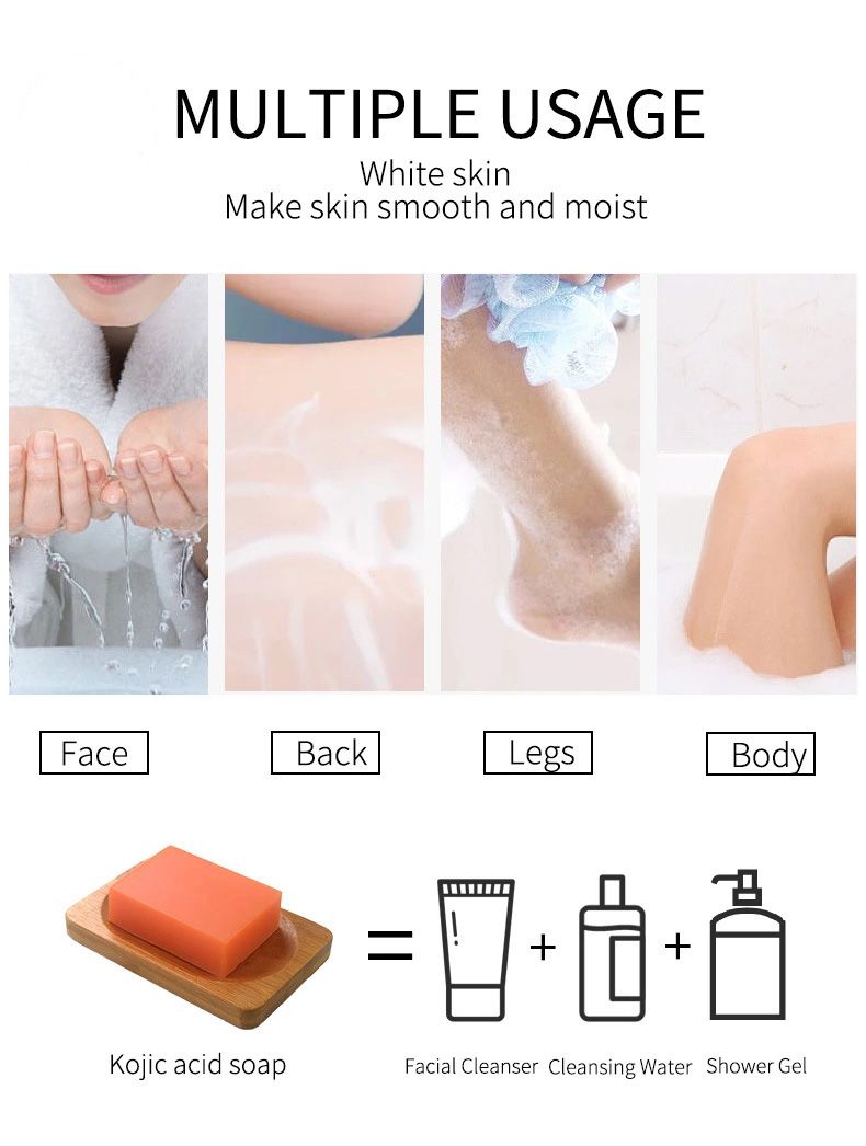 100 g Kojic rūgšties muilas 3 spalvų variantas Glutationo odą šviesinantis muilas rankų darbo balinamasis muilas šviesinantis veidą_voghion.com