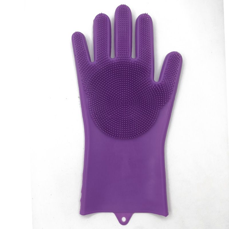 Silicone Household Waterproof Kitchen Cleaning Tool Durable Anti-scald Dishwashing Gloves_voghion.com