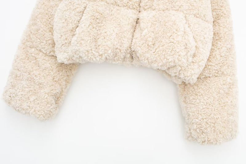 Women's fleece short slim-fit padded jacket jacket_voghion.com