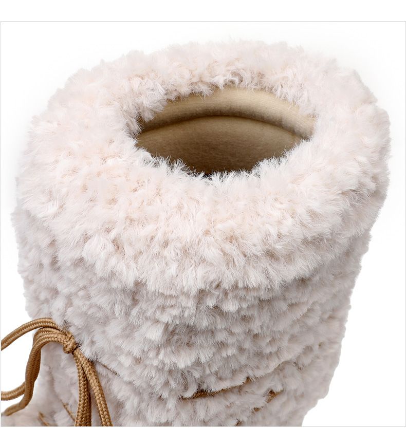 Women's Cozy Winter Boots With Faux Shearling Lining, High-Top Snow Boots For Skiing And Daily Wear, Slip-Resistant Rubber Sole, Lightweight And Warm_voghion.com