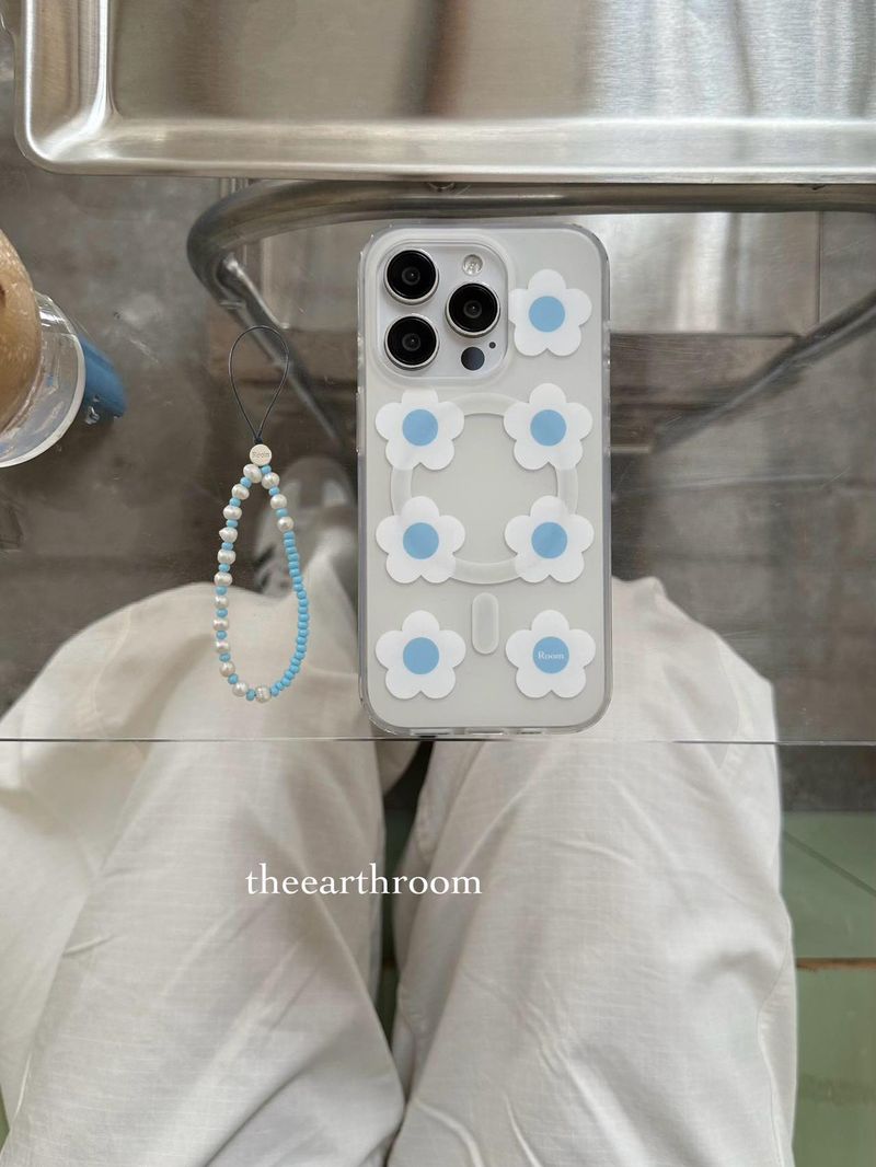 Unschlagbare Qualität Die Erde Zimmer Cool Serie Kleine Blaue Blumen Matt Doppel Schicht Druck IMD Magnetische Saug Mobile P Shell Für_voghion.com