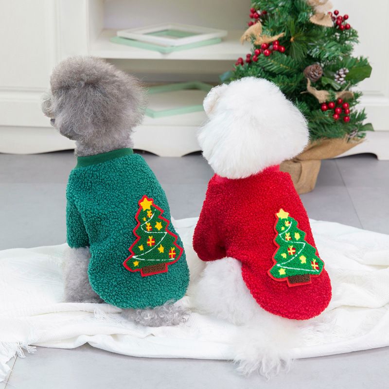 Kerstmis Huisdier fleece Kerstman Dennen Eland Haarbal Ster warm en comfortabel_voghion.com