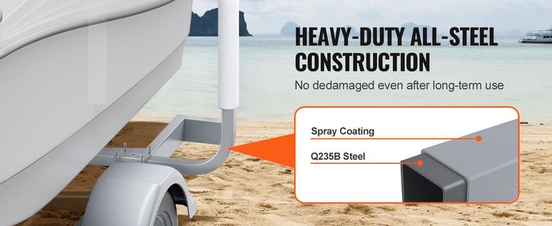 VEVOR Marine Trailer Guide Set, 48'' Flexibly Adjustable Poles, Pair Of Steel Supports With PVC Coating, Ideal For Ski, Fishing, And Sailboat Transport, 2024_voghion.com