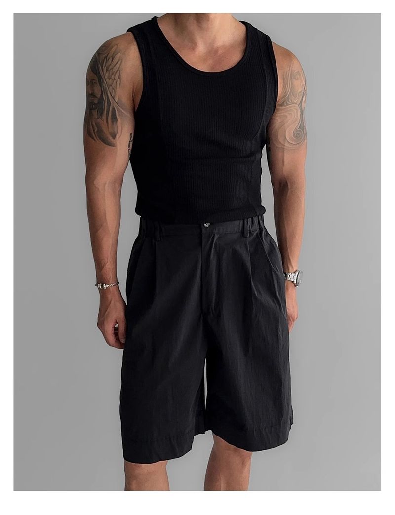 Herrenbekleidung Sommer Neue Weste aus Eisseide im Muskeldesign für Männer Enge, hochelastische, ärmellose T-Shirt-Weste_voghion.com