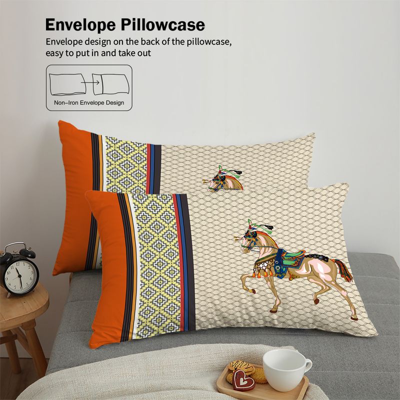Conjunto de cama de microfibra de luxo com 3 peças - Capa de edredom e fronhas com impressão digital (tamanho queen/king size, hipoalergênico, ultramacio, lavável à máquina)_voghion.com