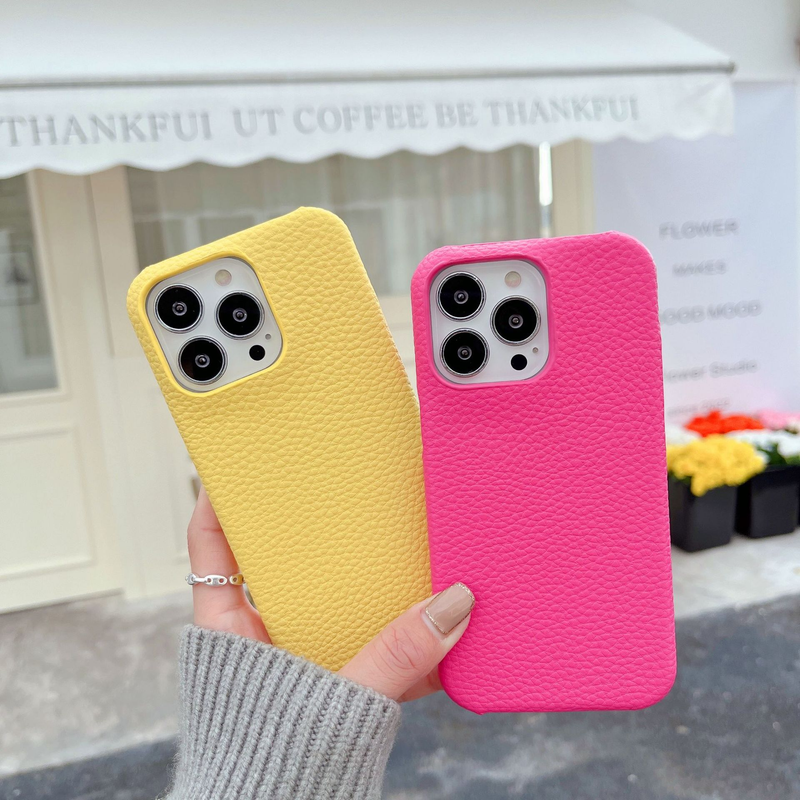 Mobile phone case Suitable for Apple 15pro max retro litchi pattern mobile phone case Apple 14/13pro max anti-fall protective cover_voghion.com