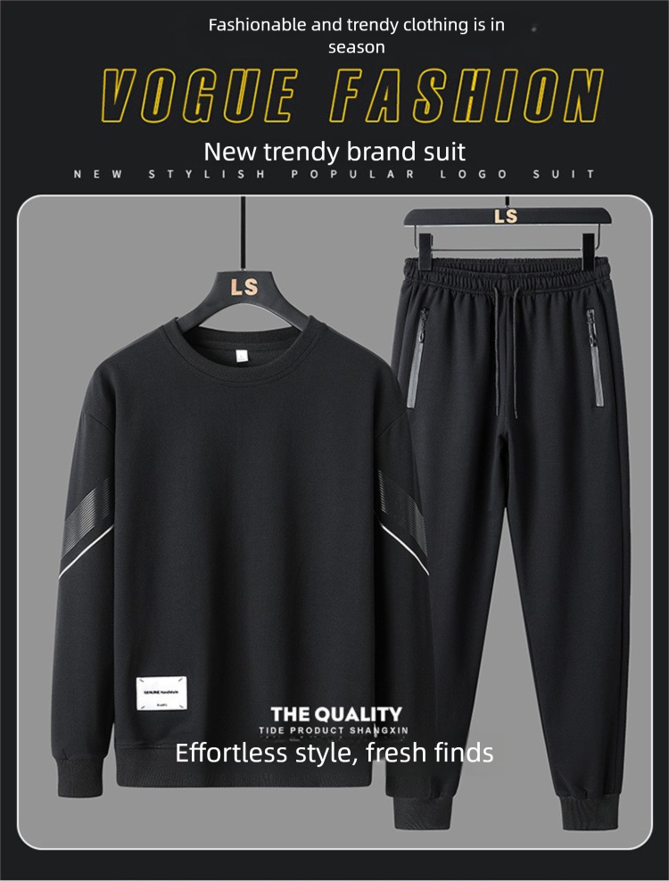 Fall 2025 Must-Have: Men's Loose Sweatshirt Set - Round Neck, Casual Sports Style. For Young-Middle-Aged, Comfy For Daily & Workout Use_voghion.com