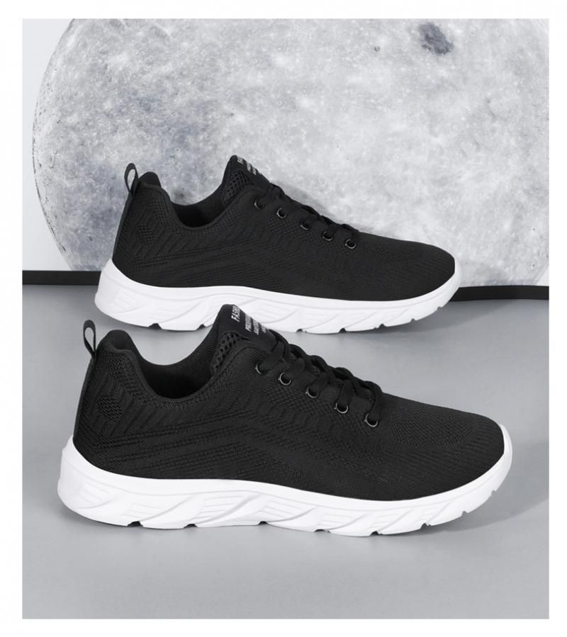 Zapatillas de deporte de punto con cordones de moda para hombre, calzado informal para correr, caminar, hacer ejercicio al aire libre_voghion.com