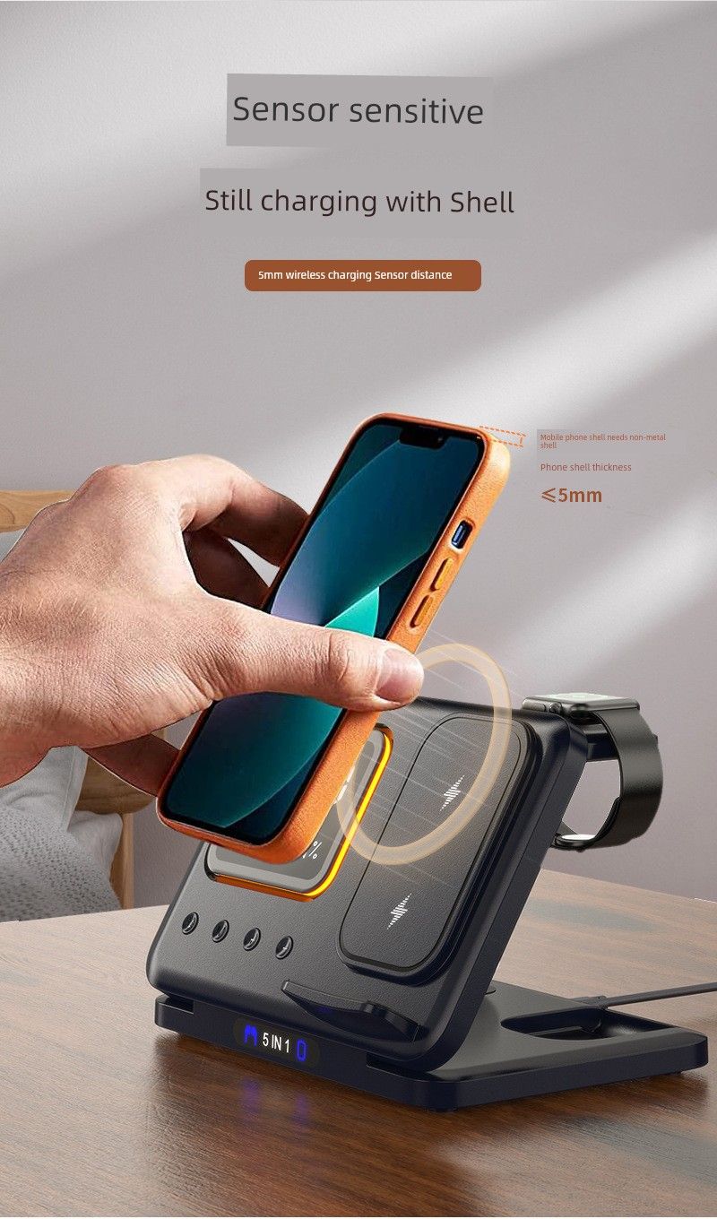 Wireless Charger Three-in-One For Huawei Iphone Iphone16 Samsung Mobile Phone Neutral Iphonewatch10 Watch 4 Headset_voghion.com