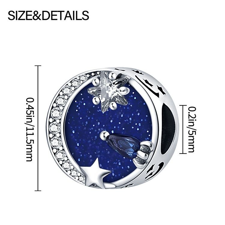 Gioielli da donna, accessori fai da te personalizzati, ciondoli, braccialetti, collane, ornamenti in filo di rame placcato argento "Guardando le stelle"_voghion.com