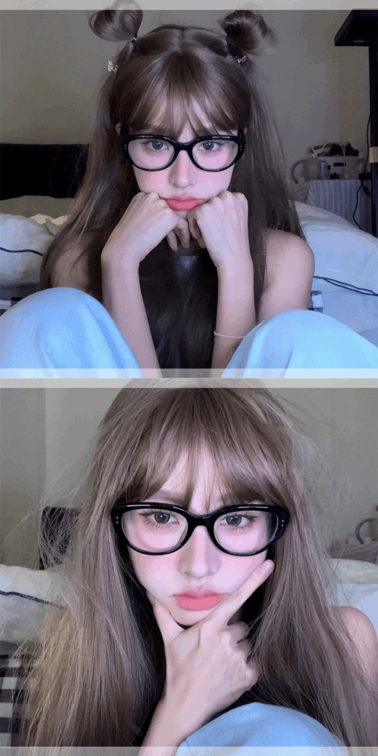 rimmed Eyeglasses Frames Cat Eye Square Round Face Slim Fit Presbyopia Glasses_voghion.com