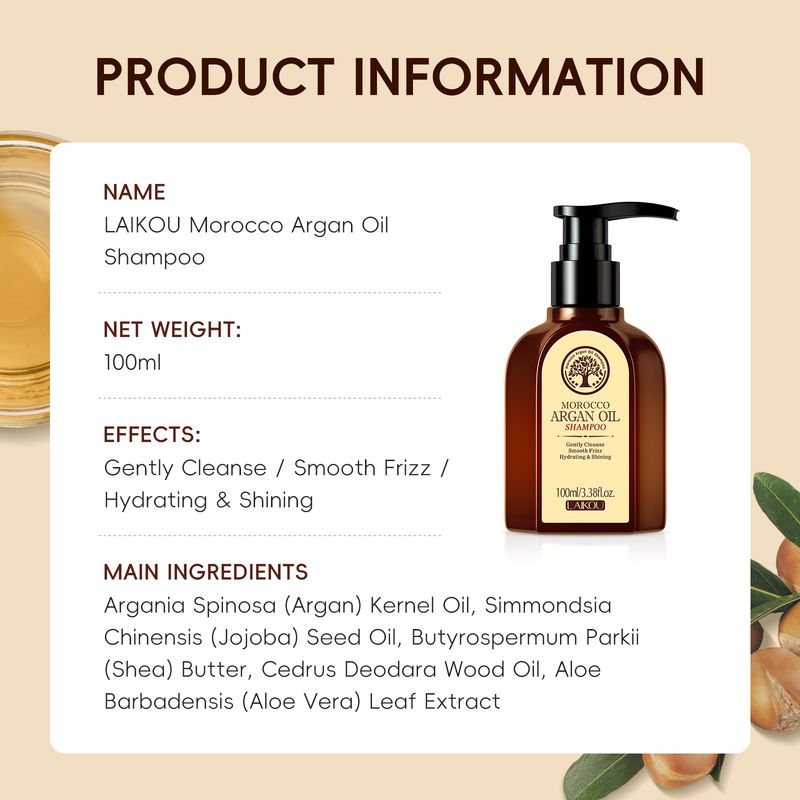 Scrubs & Bodys Treatments Argan Oil Shampoo 100ml Cleansing, Softening And Moisturizing Hair Products_voghion.com