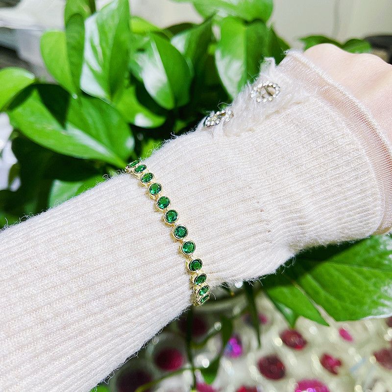 Zulu Nano Ethnic Style For Girls, Simple And Niche Geometric Green Plated Real Gold Electrophoretic Bracelet_voghion.com