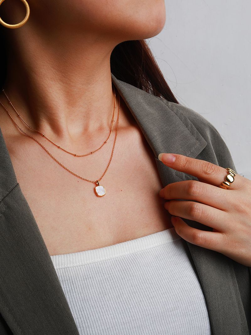 Collana con ciondolo semplice in amazzonite naturale, pietra di luna e rodonite, placcata in oro argento S925_voghion.com