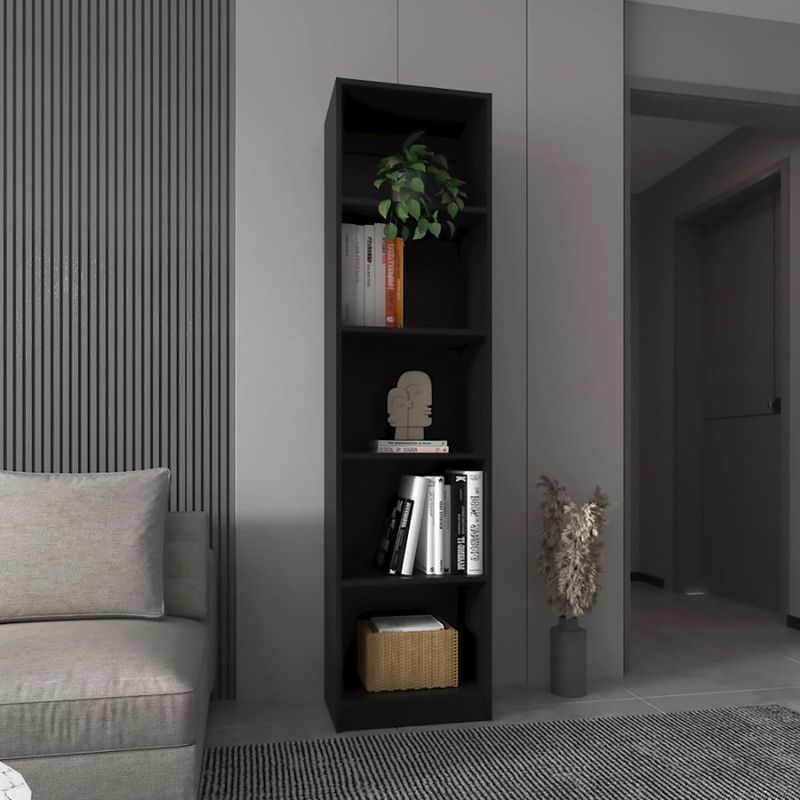 Libreria sottile nera Zachary a 5 ripiani_voghion.com
