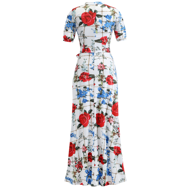 Abito con gonna altalena stile moda con stampa digitale_voghion.com