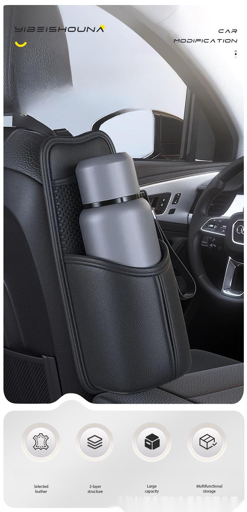 Portabicchieri per auto, sedile, borsa riscaldante per riporre oggetti, bollitore impermeabile e isolato per auto, fissaggio del sedile_voghion.com
