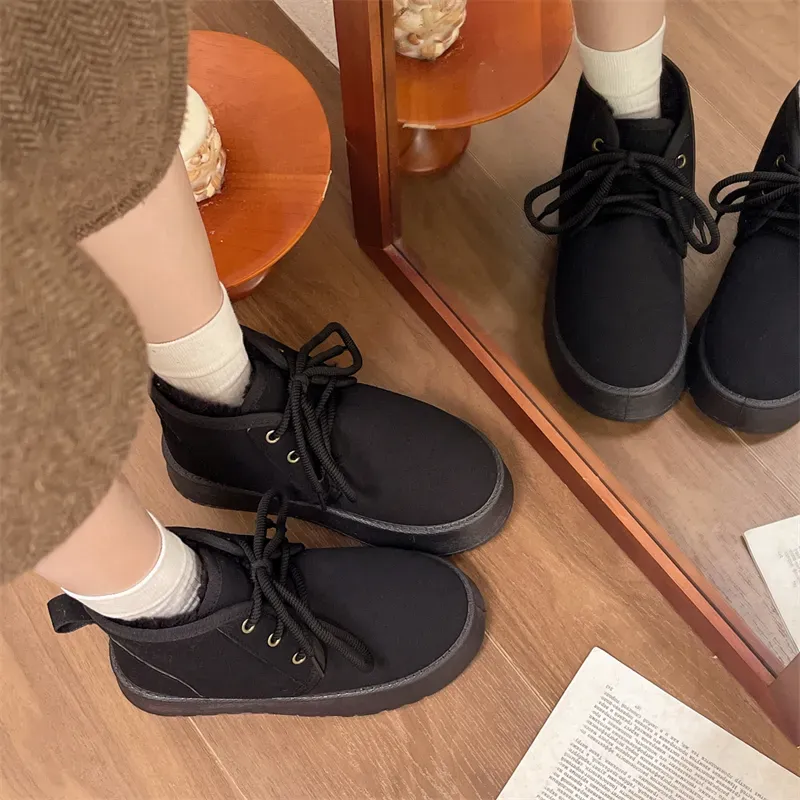 Chaussures en coton pour femme, livraison gratuite, bottes d'hiver chaudes et tendance, bottes de neige décontractées à plateforme._voghion.com