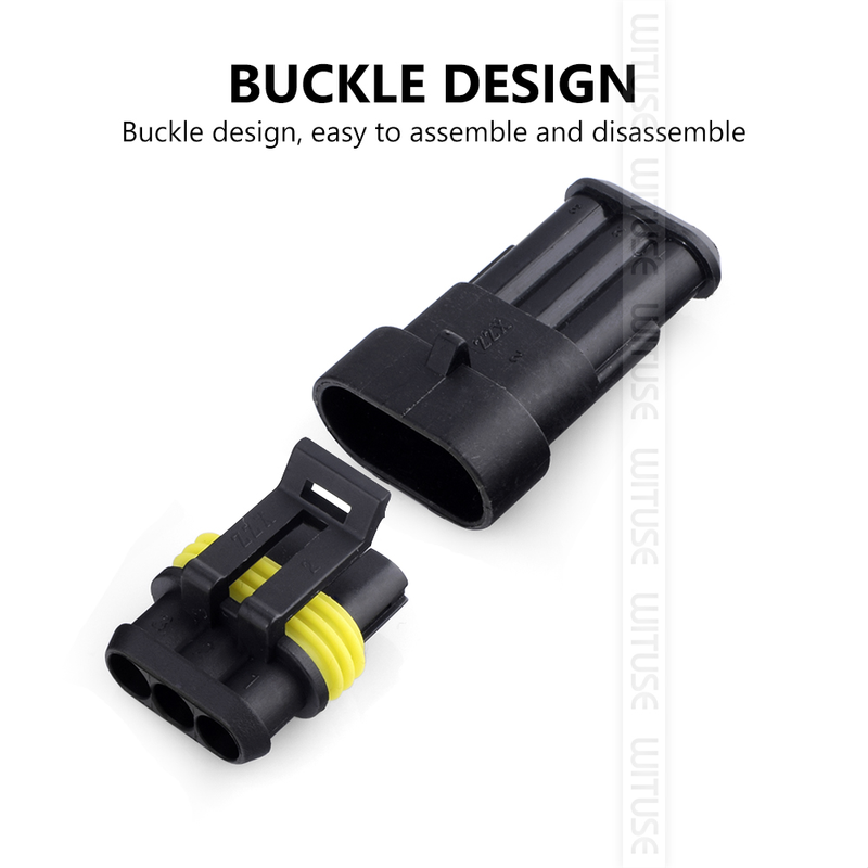 5pcs/lot 1/2/3/4/5/6 Pins Way AMP Super Seal IP68 Waterproof Electrical Wire Connector Plug For Car Waterproof Connector_voghion.com