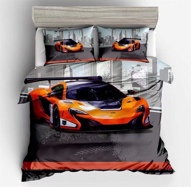 Personalizzazione del set di biancheria da letto con stampa digitale a quattro pezzi Three Speed Racing_voghion.com