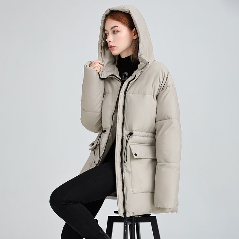 Women's Clothing Women's Oversized Puffer Jacket - Hooded Winter Coat With Quilted Detailing_voghion.com