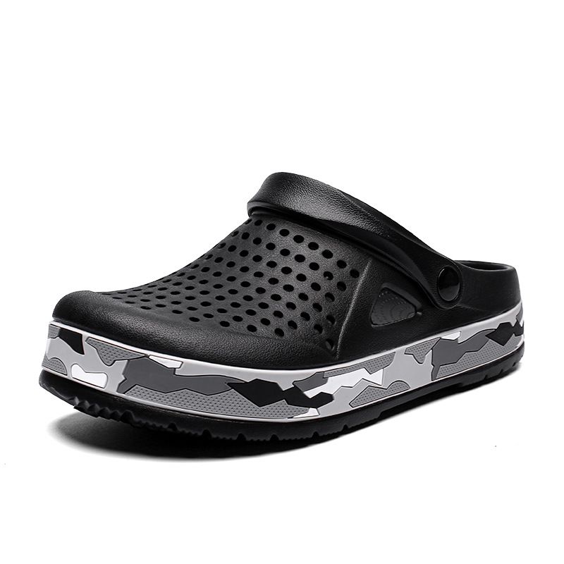 Hausschuhe für Männer im Sommer, tragen atmungsaktive Sandalen auf einem Stirnband, Outdoor-Sandalen, Anti-Rutsch-Strandlöcher, zwei_voghion.com