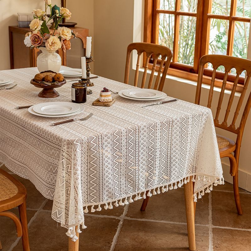 Ins Style Hollow Lace Tablecloth Pastoral Light Luxury Photo Background Cloth High Grade Tablecloth_voghion.com