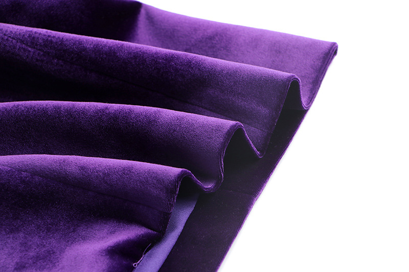 Gonna da donna, design di nicchia, temperamento di fascia alta, abito in velluto sciolto, gonna cappotto viola_voghion.com