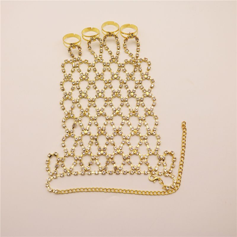 Neuer Strassring für die Braut, Handkette, Mesh-Schmuck für Bühnenauftritte, Ringarmband für Damen_voghion.com