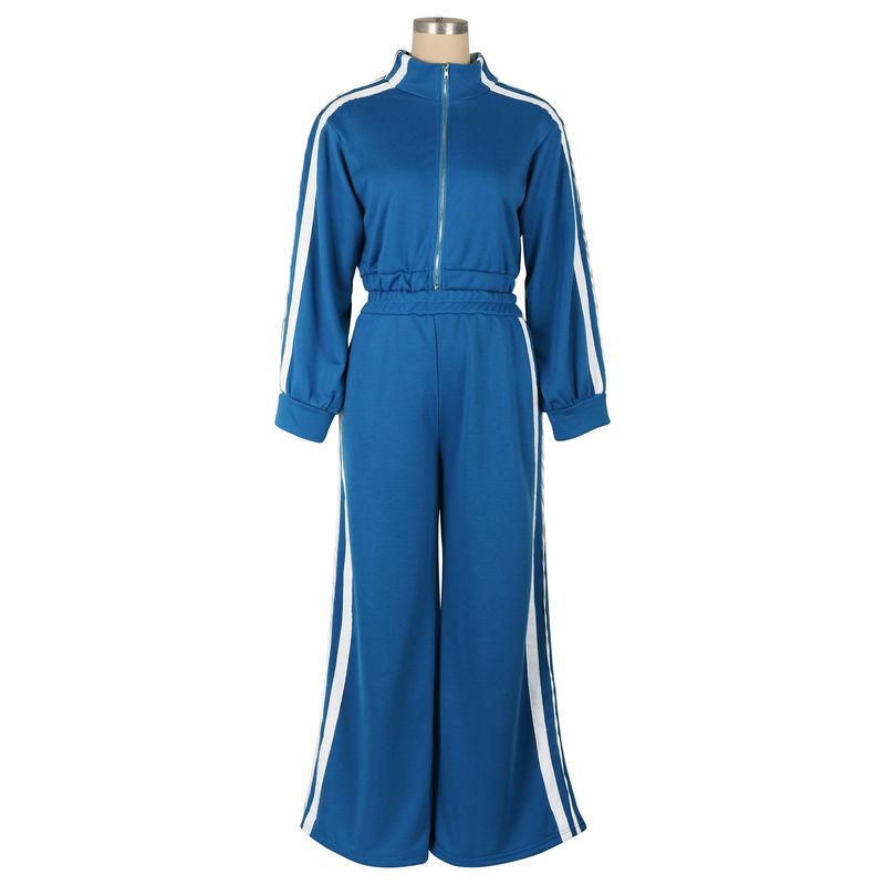 Streetwise Stripe Zip-Up Jacket & Jogger Set - Edgy Athleisure For Urban Explorers (S-XXL, Grey/Black/Red/Blue)_voghion.com