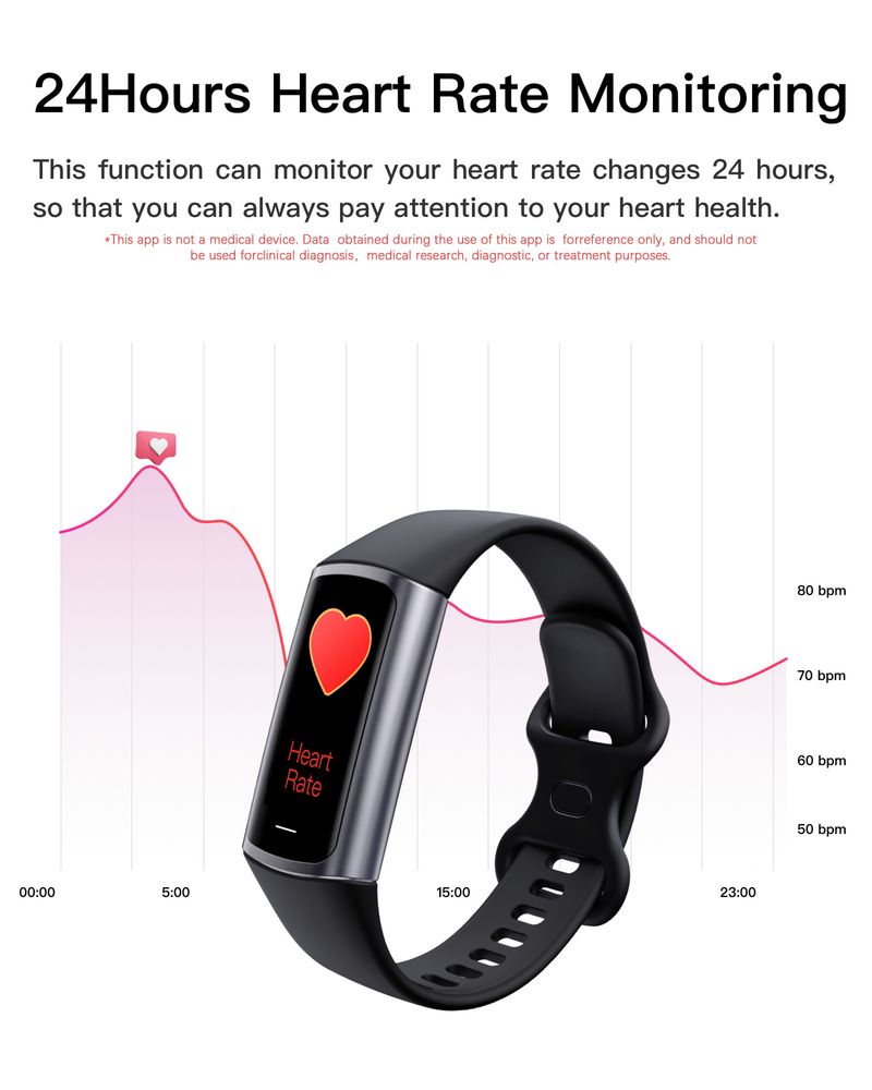 Braccialetto sportivo intelligente alla moda con sveglia e cronografo impermeabile IP67_voghion.com