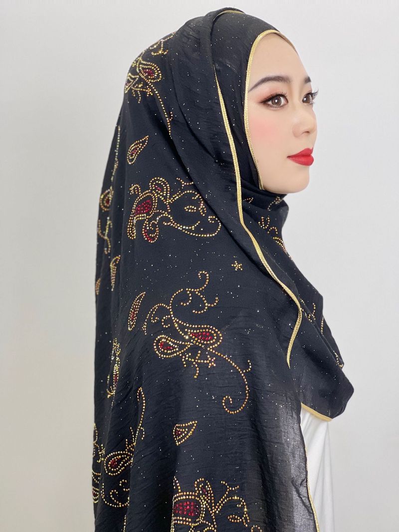 Sieviešu Hijab Sieviešu karstā dimanta lakats galvas lakats_voghion.com