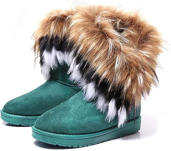 Women's Fur Tassel Winter Snow Boot Suede Flat Ankle Boots_voghion.com