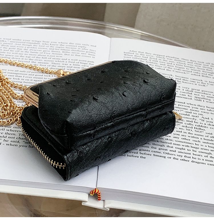 Torebka damska na jedno ramię, wzór strusia, mała torebka typu crossbody, tekstura popularna_voghion.com