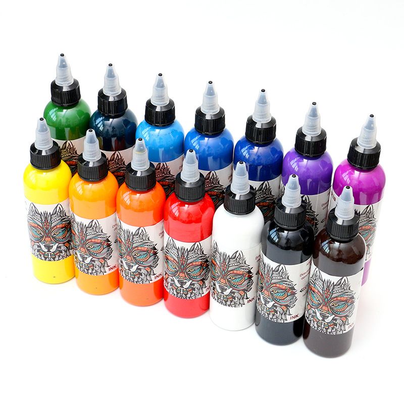 120 ml 14 Farben Wolfskopf Tattoofarbe_voghion.com