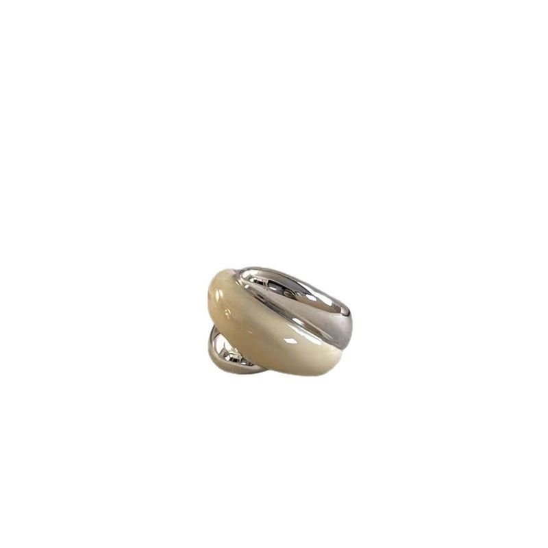 Fashionable High-end Metal Copper Plated Real Gold Contrasting Color Drop Glaze Open Ring, Personalized And Fashionable_voghion.com