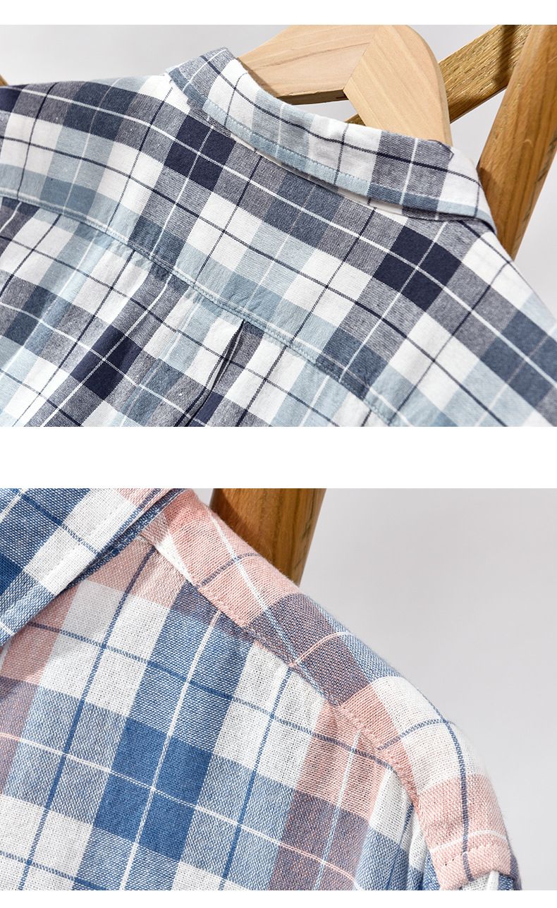 Men's Clothing Spring New Men's Casual Cotton Plaid Long Sleeved Shirt Jacket_voghion.com
