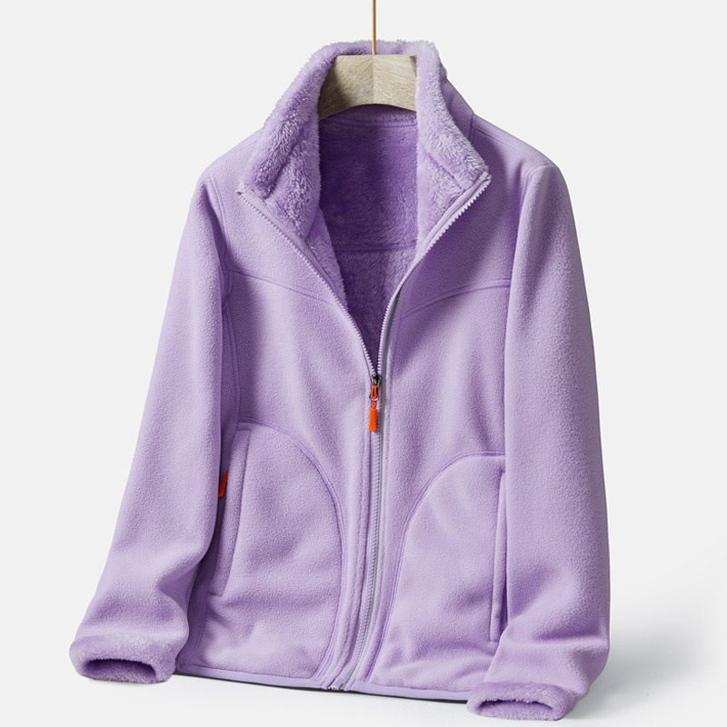 U Brand Same Style Outdoor Couple Base Layer Double-Sided Jacket Women Thickened Polar Fleece Sweatshirt Autumn Winter_voghion.com