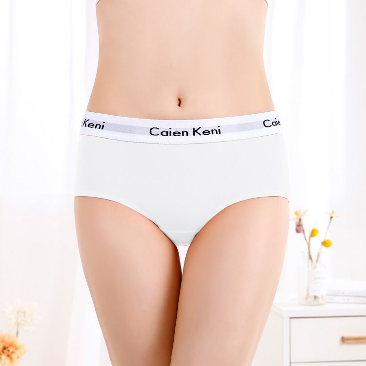 Slip da donna in cotone, morbidi e traspiranti, a vita media, con rifiniture con lettere, che sollevano i fianchi_voghion.com