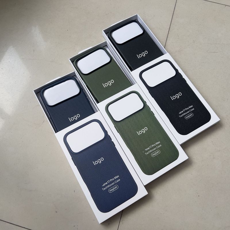 Custodia compatibile in pelle per iPhone Pro Max, con texture in fibra, magnetica e animazione, 17 Air_voghion.com
