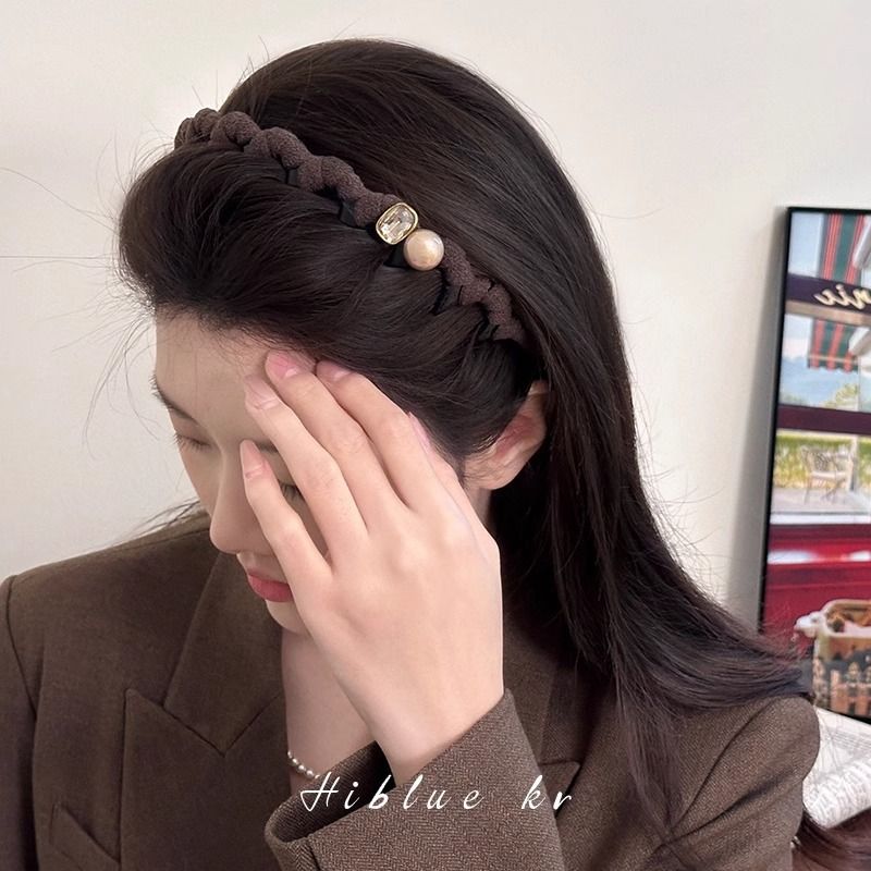 Pearl High Skull Top With Teeth Anti-Slip Hair Accessories Autumn Winter 2024 New Style High-End Daily Wear Headband For_voghion.com