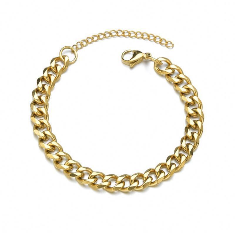 Supertextuur gladde Cubaanse heren hiphop trendy roestvrij titanium stalen armband nieuwe stijl_voghion.com