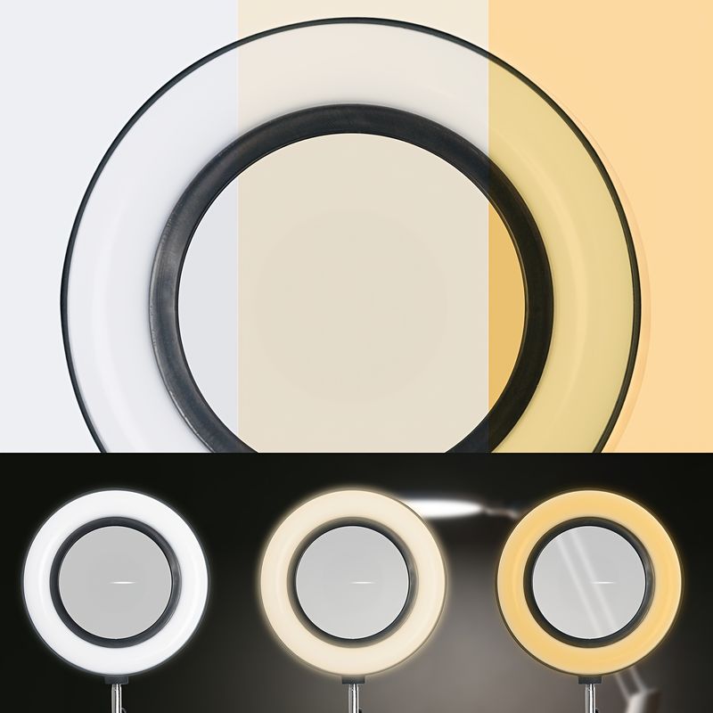 1 st. 10x Verlichte Vergrootglas Met Licht En Standaard, 3 Kleurstanden Traploos Dimbaar, 360° Aanpassing, Met Vaste Bevestigingen_voghion.com