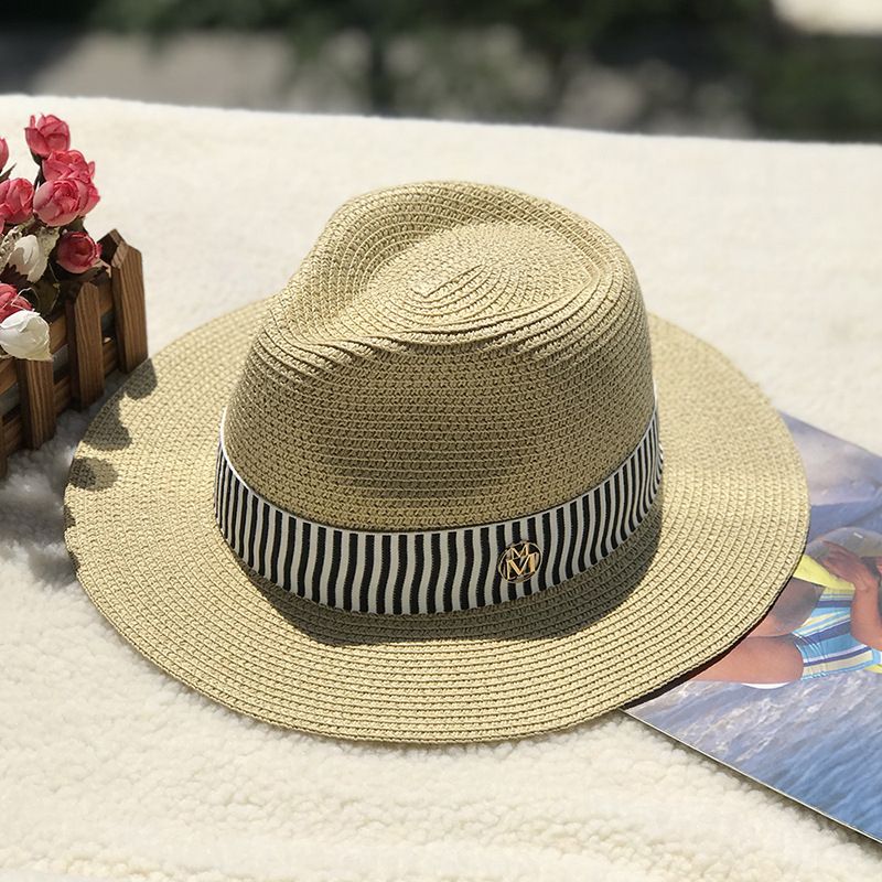 Spring and summer new women's straw hat Panama white hat sun hat travel sun protection hat photo hat_voghion.com