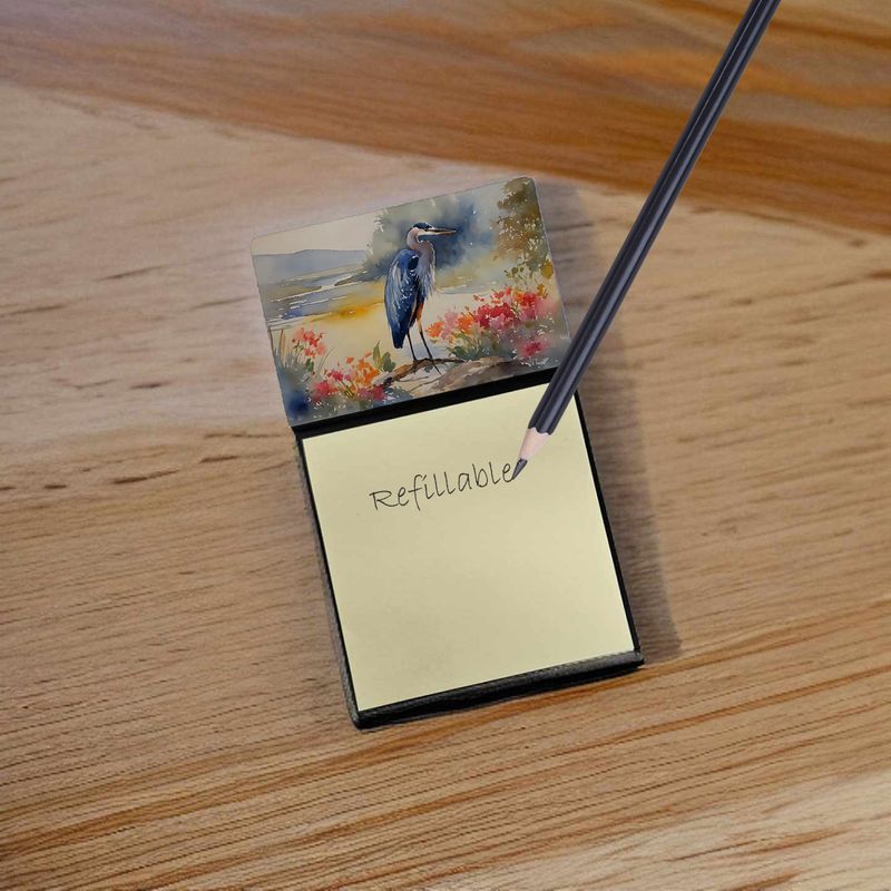 NEW Blue Heron Sticky Note Holder Refillable Dispenser Self-Sticky Note Pads, Memo Pads Blank Desk Accessories_voghion.com