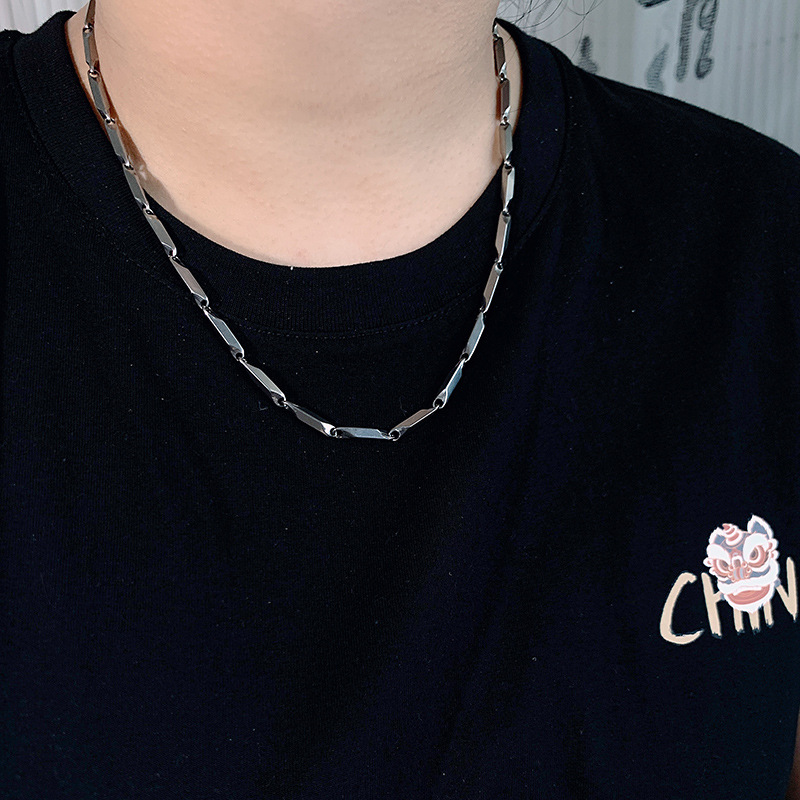 Non-Fading Titanium Steel For Men, Trendy Niche Design With High-End Feel, Men's Collarbone Chain, Unique Street Style_voghion.com