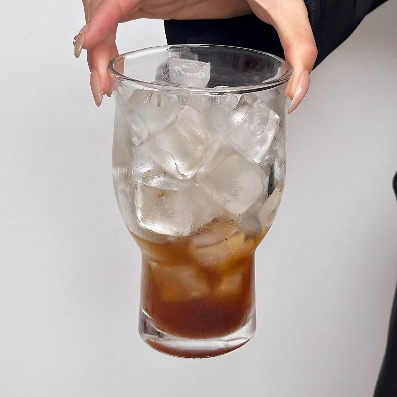 2 breite Glasbecher für Zuhause, große Öffnung, hochwertiger französischer Stil, ästhetisch ansprechende Getränke, Kaffee, Früchtetee_voghion.com