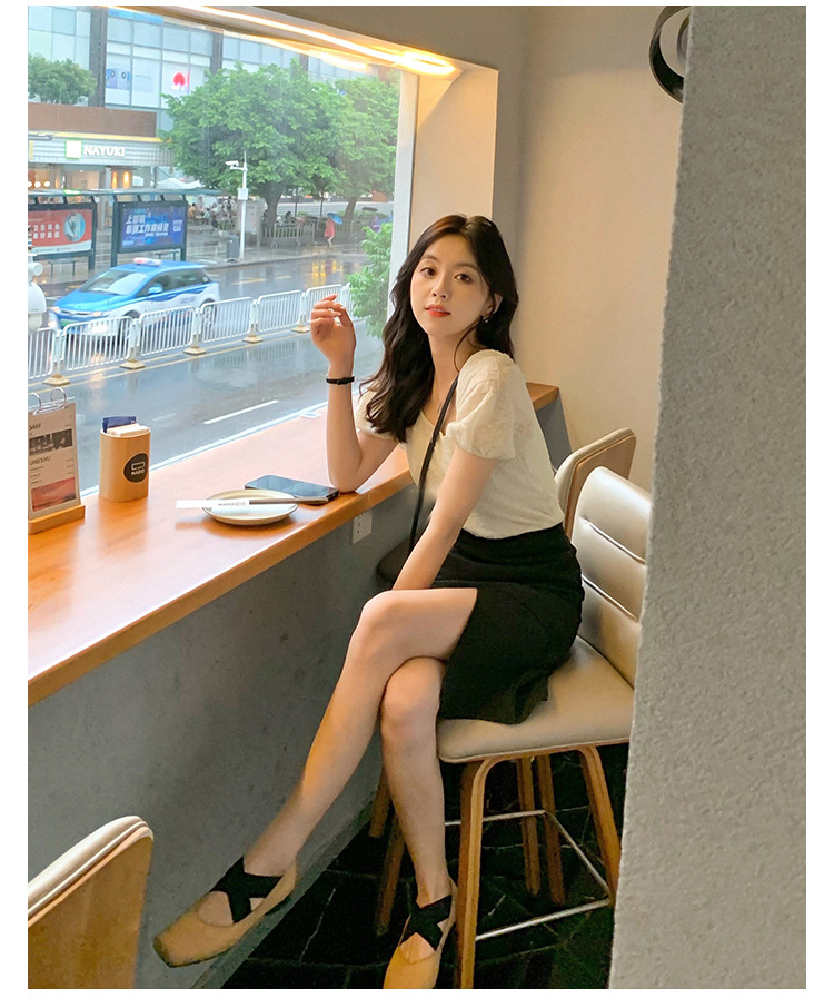Women's Ballet Leather Square Toe French Shallow Cross Strap Soft Sole Mary Jane Shoes_voghion.com