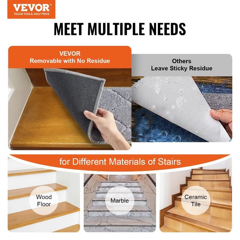 Tappetini antiscivolo per scale in legno, gradini antiscivolo, tappetini antiscivolo per scale, tappetini antiscivolo per interni morbidi, bordi 28, scale antiscivolo_voghion.com