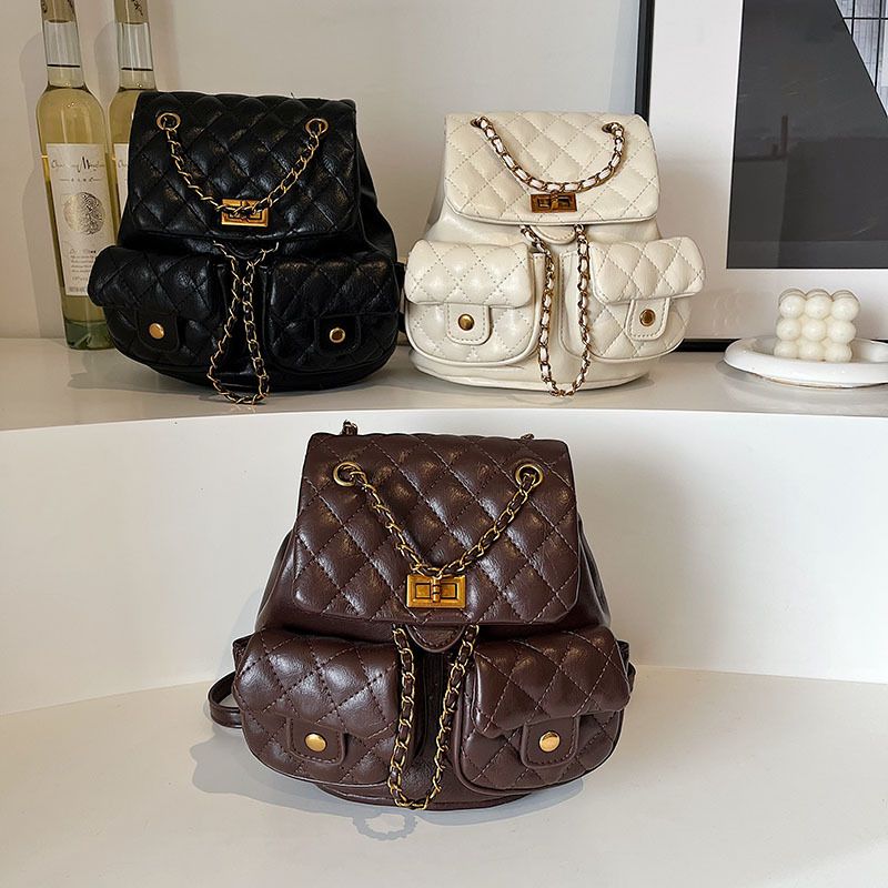 Beibei Shanpin 2024 Sprin New Trendy Korean Edition Versatile East Gate Line Chain Dama Shoulder Backpack Women's_voghion.com